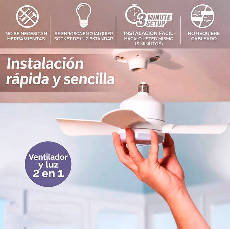 LumiVent TM | Ventilador con Luz LED | 2 EN 1 Ilumina y Refresca