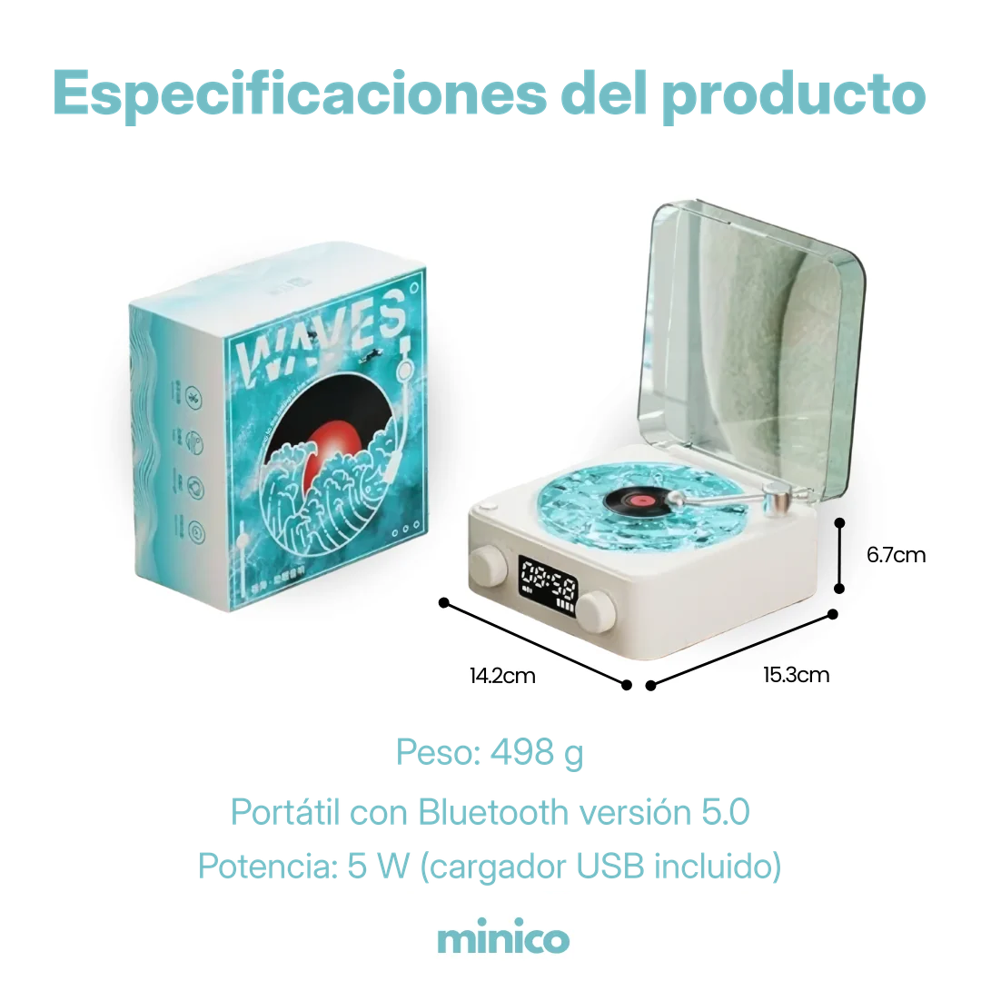 Speaker Retrovinilo | Música, luz y estilo retro en una sola pieza 💿