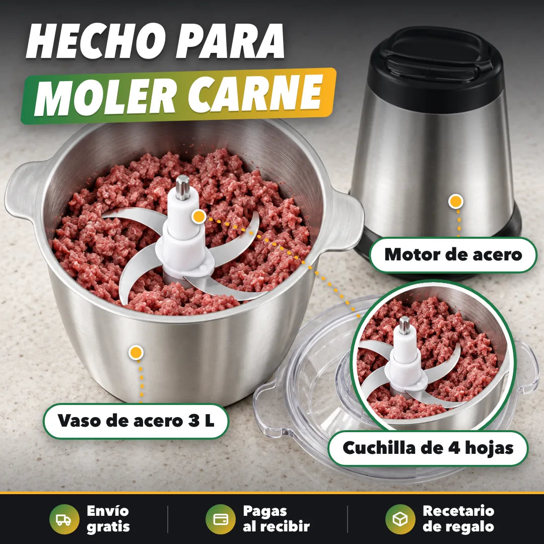 Vaso de acero de 3 litros y cuchilla de 4 hojas