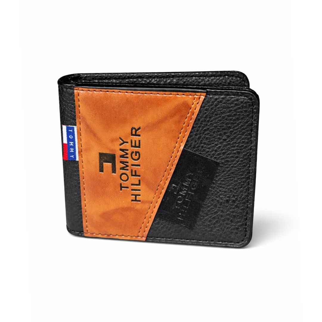 Billetera Tommy Hilfiger - Negro con Café Diagonal