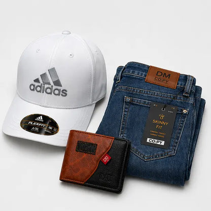 COMBO COMPLETO PARA HOMBRES (PANTALÓN + GORRA + BILLETERA)