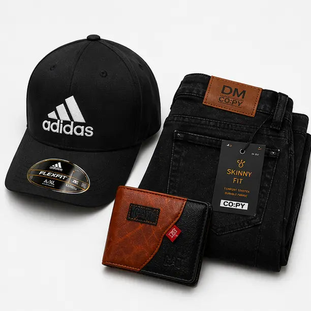 COMBO COMPLETO PARA HOMBRES (PANTALÓN + GORRA + BILLETERA)