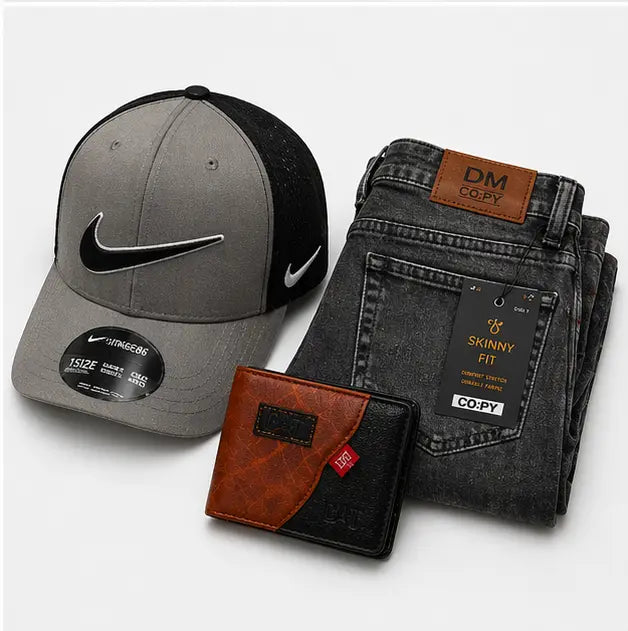 COMBO COMPLETO PARA HOMBRES (PANTALÓN + GORRA + BILLETERA)