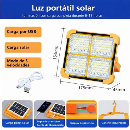 SolarLux Pro – Lámpara Solar Portátil con Power Bank