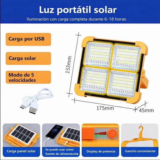 SolarLux Pro – Lámpara Solar Portátil con Power Bank