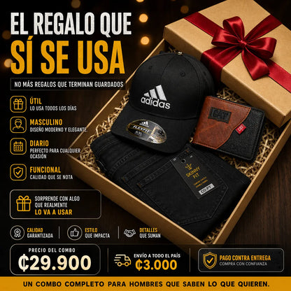 COMBO COMPLETO PARA HOMBRES (PANTALÓN + GORRA + BILLETERA)