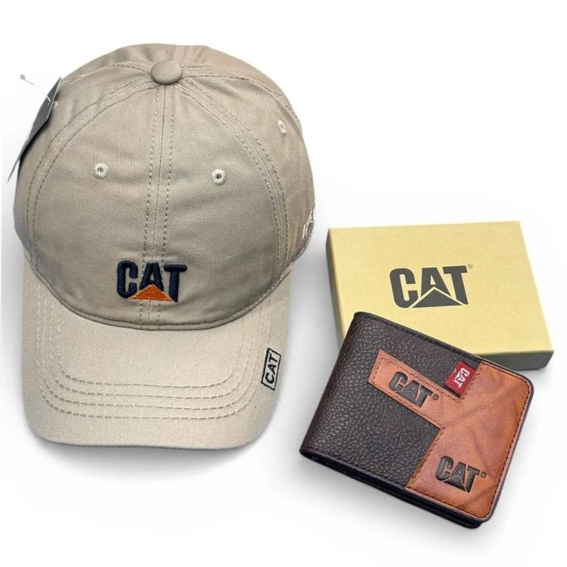 COMBO CATERPILLAR |  Gorra + Billetera con diseño masculino premium.💎