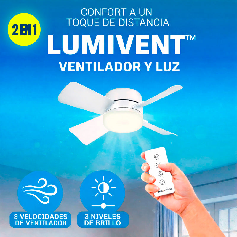 LumiVent TM | Ventilador con Luz LED | 2 EN 1 Ilumina y Refresca
