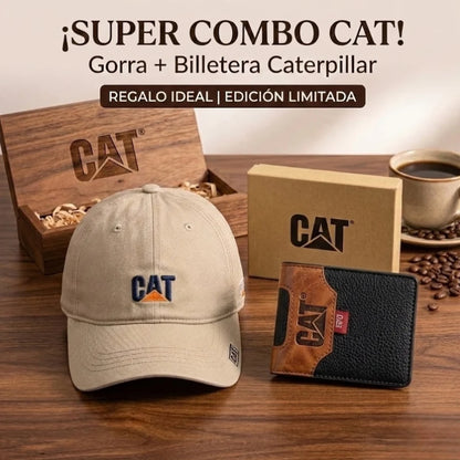 COMBO CATERPILLAR |  Gorra + Billetera con diseño masculino premium.💎