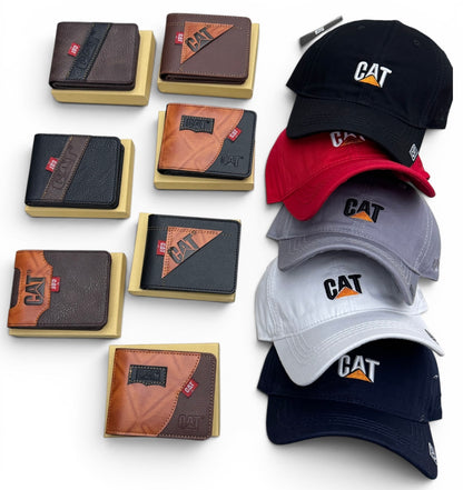 COMBO CATERPILLAR |  Gorra + Billetera con diseño masculino premium.💎