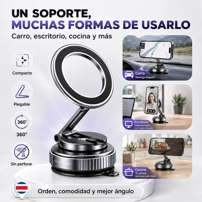 Soporte magnético 360° PRO | succión fuerte, diseño plegable y agarre estable