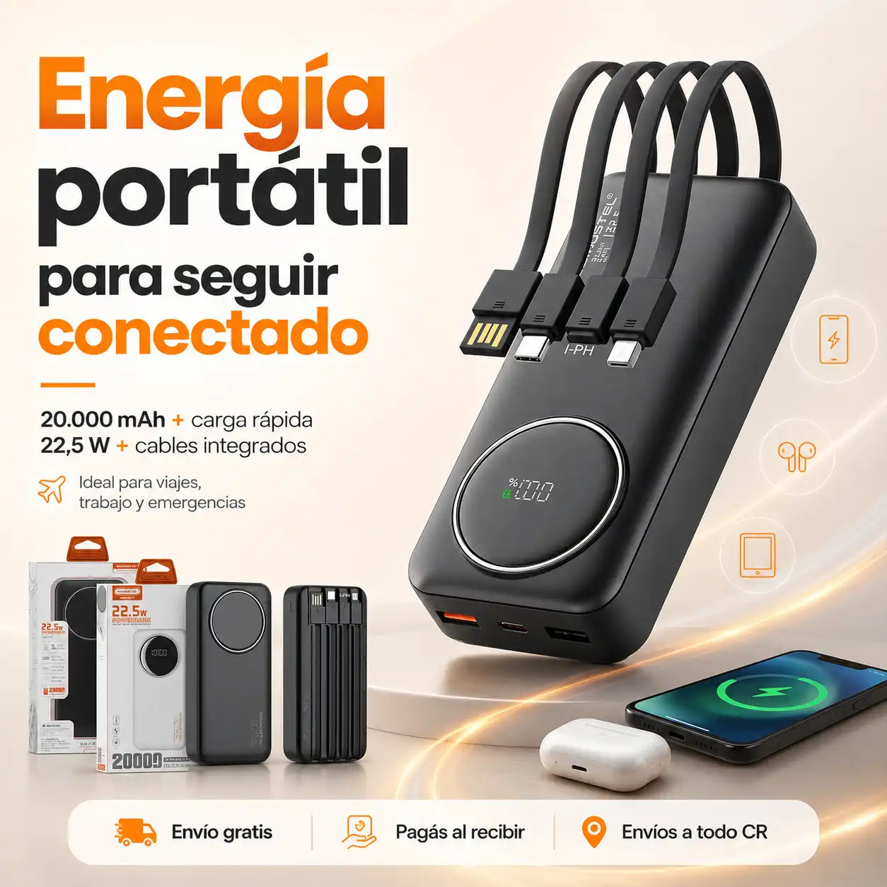 Powerbank 20.000 mAh: Seguí conectado aunque estés lejos de un enchufe
