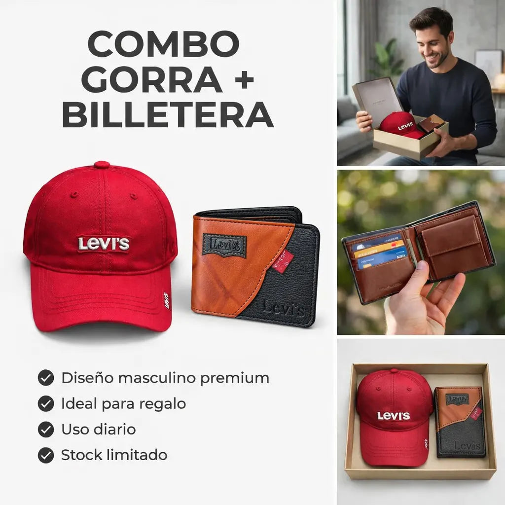 COMBO LEVI'S PERFECTO PARA HOMBRES | Gorra + Billetera
