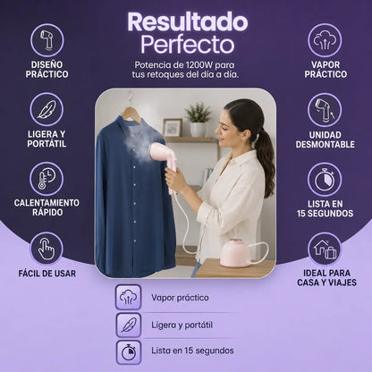 ¡ Luce impecable en segundos con la plancha Vaporizadora! 👕✨