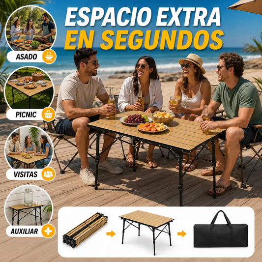 Mesa Auxiliar Plegable | Lista para cualquier plan, dentro o fuera de casa