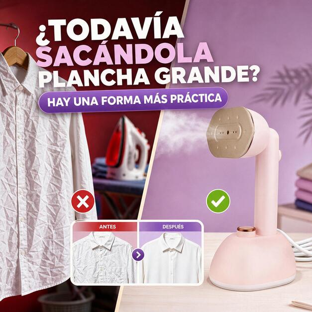 ¡ Luce impecable en segundos con la plancha Vaporizadora! 👕✨