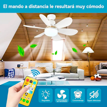 LumiVent TM | Ventilador con Luz LED | 2 EN 1 Ilumina y Refresca