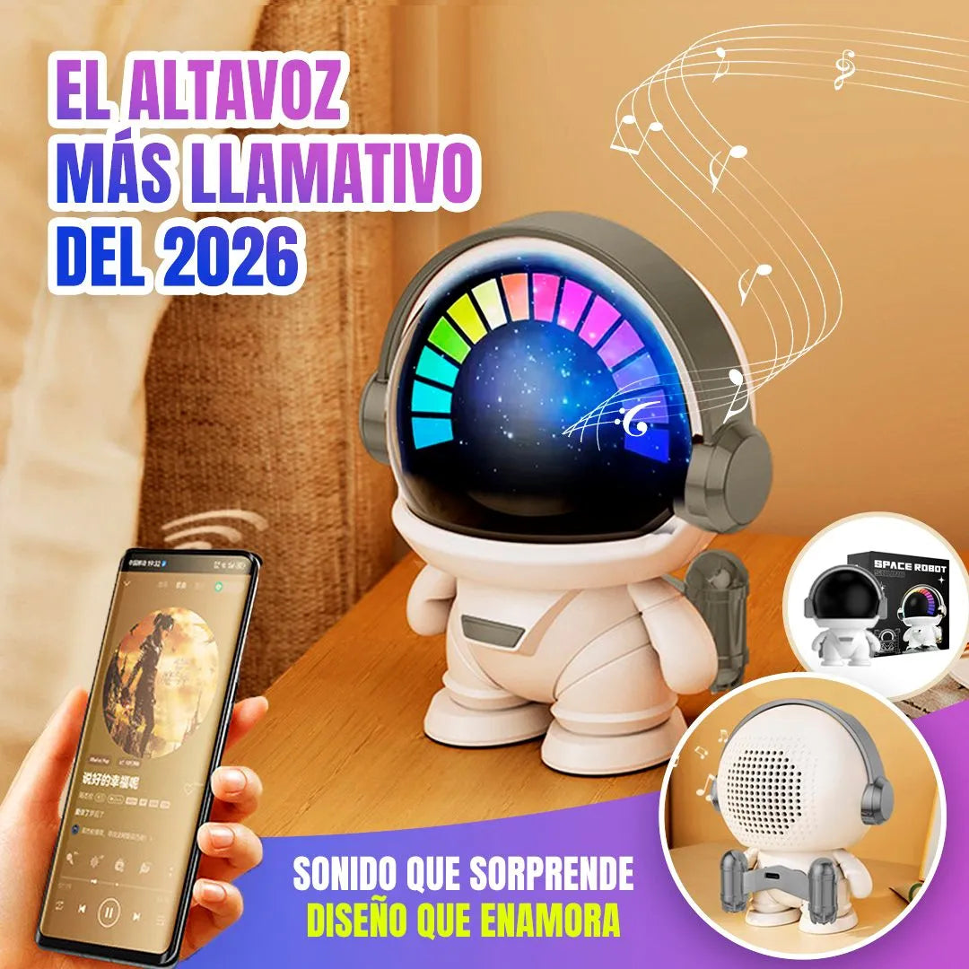 Astronauta con Parlante K-29  | Luz, música y diseño en un solo dispositivo🔉🎵