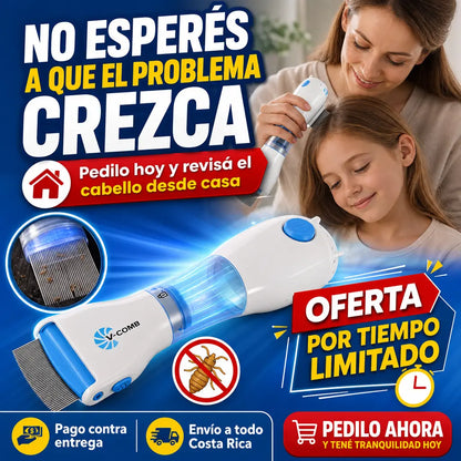 Sacapiojos Eléctrico | Peina, aspira y atrapa piojos y liendres desde la primera pasada