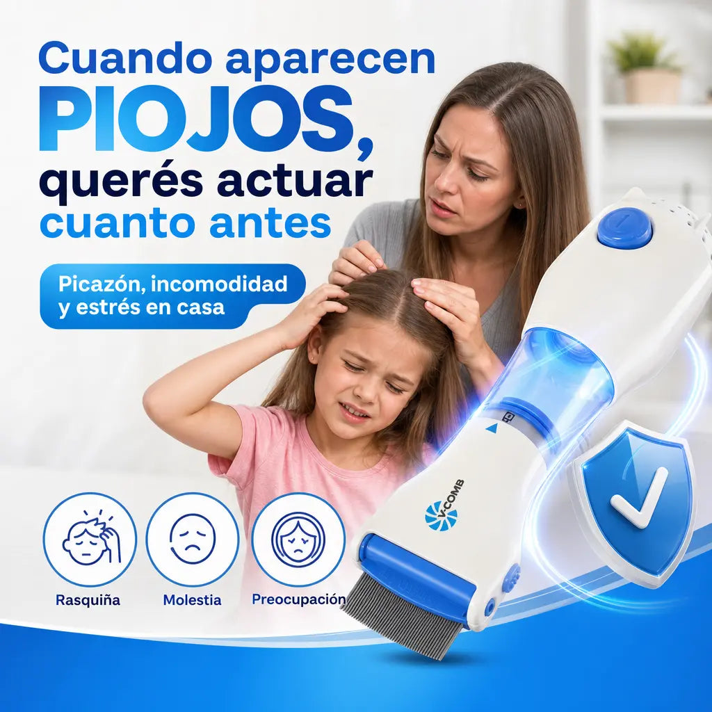 Sacapiojos Eléctrico | Peina, aspira y atrapa piojos y liendres desde la primera pasada
