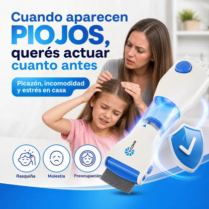 Sacapiojos Eléctrico | Peina, aspira y atrapa piojos y liendres desde la primera pasada