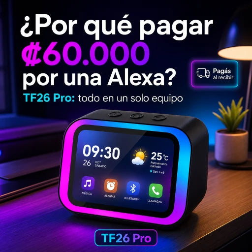 TF26 Pro: funciones tipo Alexa, pantalla táctil y luz RGB
