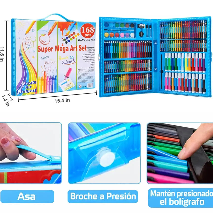 Set de Arte 168 Piezas — Ideal para aprender, crear y entretenerse 🎨